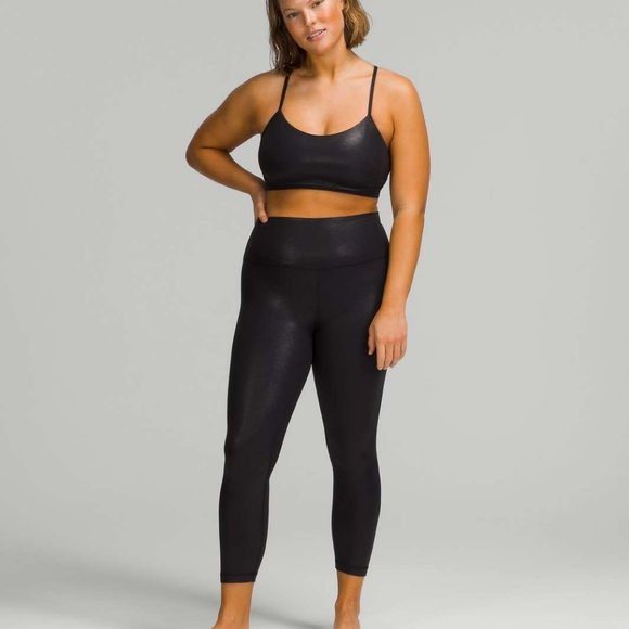 NWT Lululemon Align High-Rise Pant 25" *Shine Radiate Foil Print Black - Picture 3 of 10